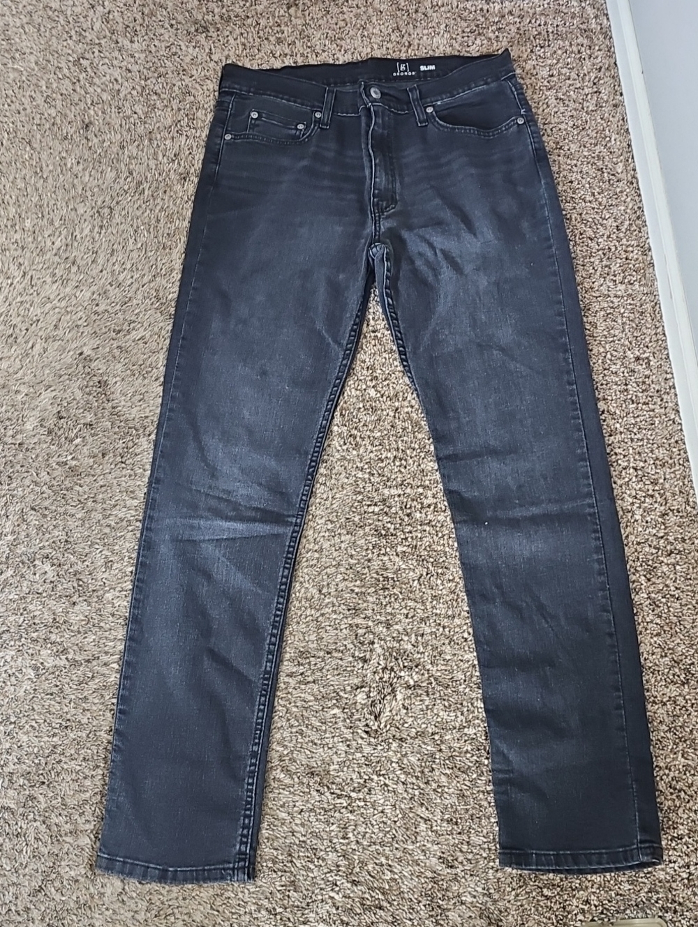 GEORGE mens Slim Black Jeans,sz 32/32!!